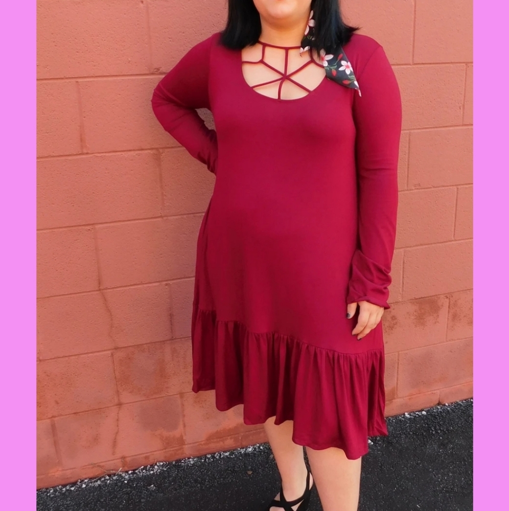 Burgundy Cross Dress